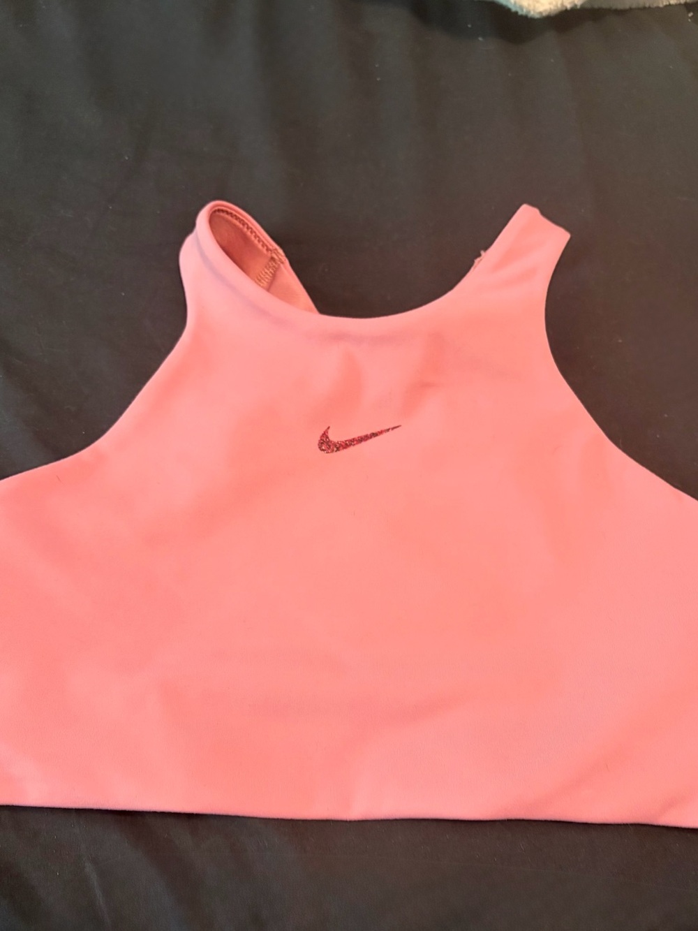 Nike Coral Pink High-Neck Crop Sports Bra